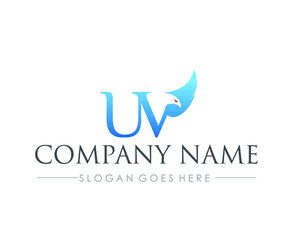 U V Eagle business logo design