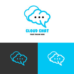 cloud chat logo template illustration