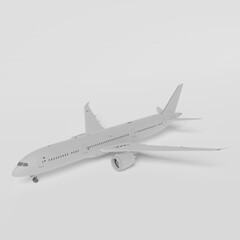 3D airplane on white background
