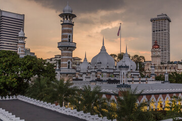 Fototapeta na wymiar Masjid Jamek mosque in Kuala Lumpur, Malaysia