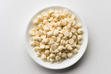 White Chocolate Chips in a Bowl