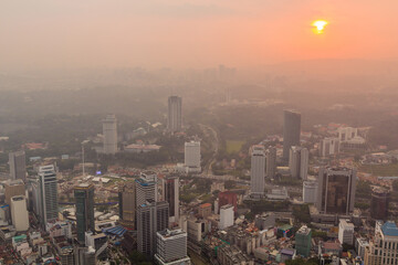Fototapeta premium Sunset over Kuala Lumpur, Malaysia