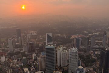 Sunset over  Kuala Lumpur, Malaysia
