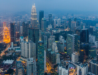 Naklejka premium Skyline of Kuala Lumpur, Malaysia