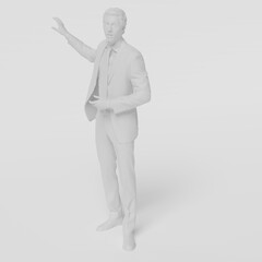 3D white business people 