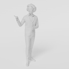 3D white business people 