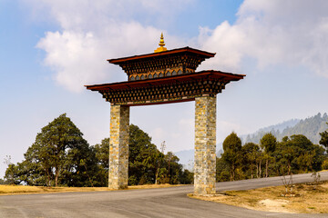 108 memorial chortens or stupas known as Druk Wangyal Chortens, Dochula Pass, Bhutan