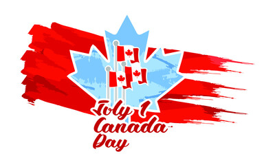 July 1, Happy Canada Day Vector Illustration. Suitable for greeting card, poster and banner.
