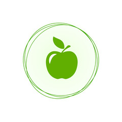 Vector illustration of eco apples on a light background.