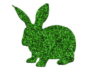 rabbit burrow bunny green easter vintage isolated on white illustration
