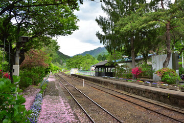 Fototapeta premium わたらせ渓谷鉄道の神戸駅