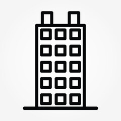 outline office building icon vector illustration