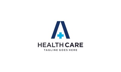 Creative and professional A letter for medical and healthcare logo design vector editable