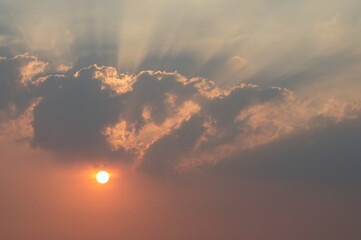 The Sky with Clouds at Sunset
