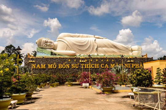 It's Sleeping Budda At Vinh Tranh Pagoda In My Tho, The Mekong Delta,