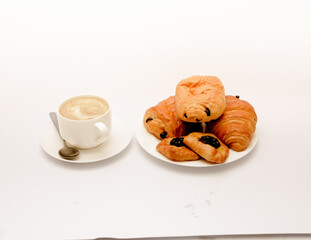Delicious breakfast shot isolated against a white background. 