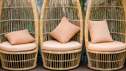 Comfort rattan chair nest for tourism