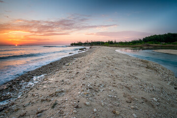 amazing sunrise sky at remen beach tuban east java