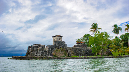 Fototapeta na wymiar It's Fortress over the lake Amatitlan, Guatemala