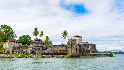 Fototapeta na wymiar It's Fortress over the lake Amatitlan, Guatemala