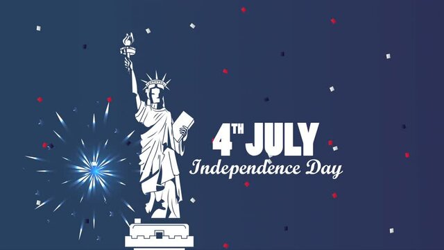 usa independence day celebration with liberty statue and fireworks