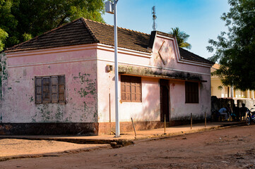 Street of the ghost town  of Bolama, the former capital of Portuguese Guinea