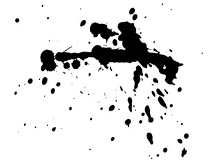 Black paint splash isolated, vector illustration
