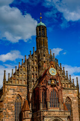 Fototapeta na wymiar Our Lady's Church of Nuremberg, the largest in town in Franconia, Bavaria state, Germany