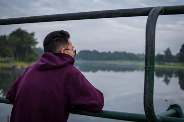 young man on the bridge