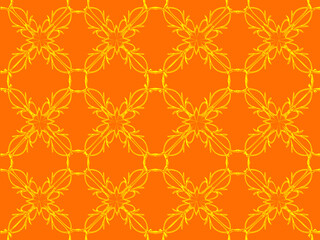 Seamless pattern design with floral background elements, beautiful ornaments, black, white, orange, pink, red, green, yellow, blue, gray, purple