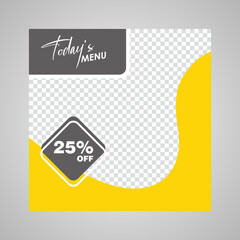 Vector illustration. Culinary social media post template.