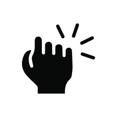 Hand knocking on door icon. Solid style. Vector illustration. EPS 10