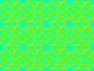 Seamless pattern design with floral background elements, beautiful ornaments, black, white, orange, pink, red, green, yellow, blue, gray, purple