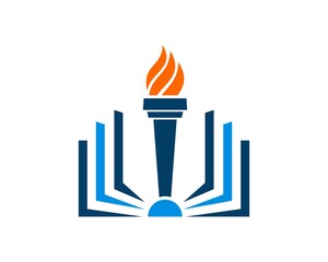 Education book with torch inside