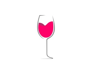 Glass with red wine inside