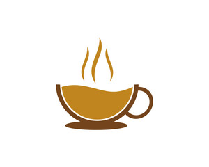 Coffee glass with vapor on top