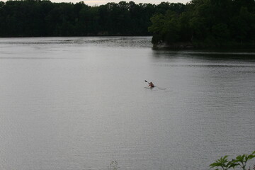 Solo Kayak On A Lake