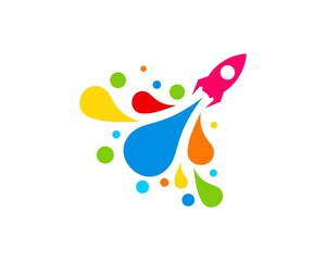 Rocket with bubble smoke rainbow