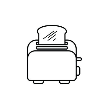 recommend clip art: vector illustration toaster kitchen equipment image vector icon flat logo. Outline icon isolated on white background.