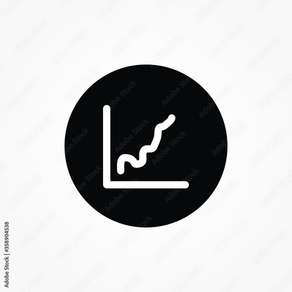 Poster line button analysis graph icon vector