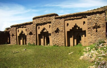 Remainings of the Acllawasi (Temple of the virgings of the sun god) at Isla de la Luna (Moon Island) at Lake Titicaca, Bolivia