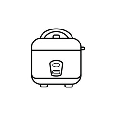 vector illustration rice cooker kitchen equipment image vector icon flat logo. Outline icon isolated on white background.