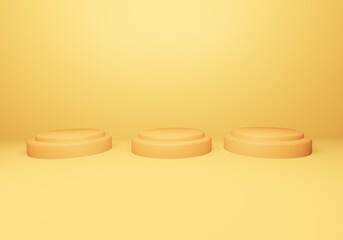 3d many circle podium show for place your product advertising 3D rendering