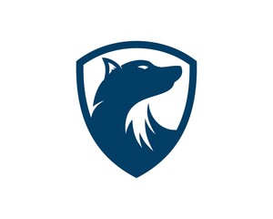 Naklejka premium Shield with wolf inside