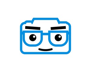 Geek Camera with eyeglass and smile