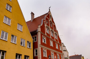 Obraz premium Architecture of Memmingen, a town in Swabia, Bavaria, Germany.