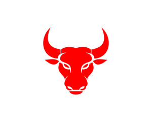 Head strong bull with red colors