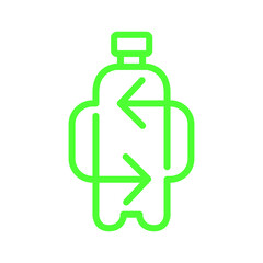 Recycle plastic bottle. Line vector. Isolate on white background.