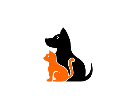 Dog and cat silhouette