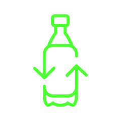 Recycle plastic bottle. Line vector. Isolate on white background.